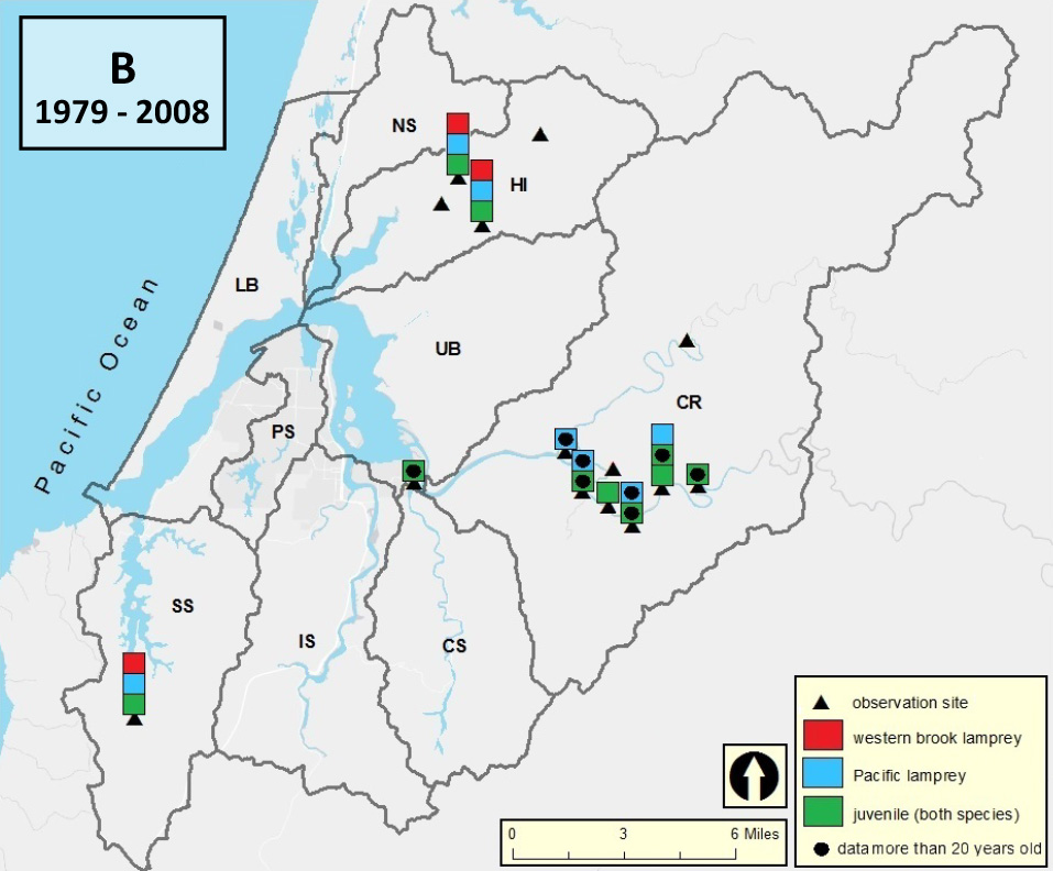 Figure 6. (left) Location and condition of Storm-Related and TMDL E. coli bacteria sampling sites.
