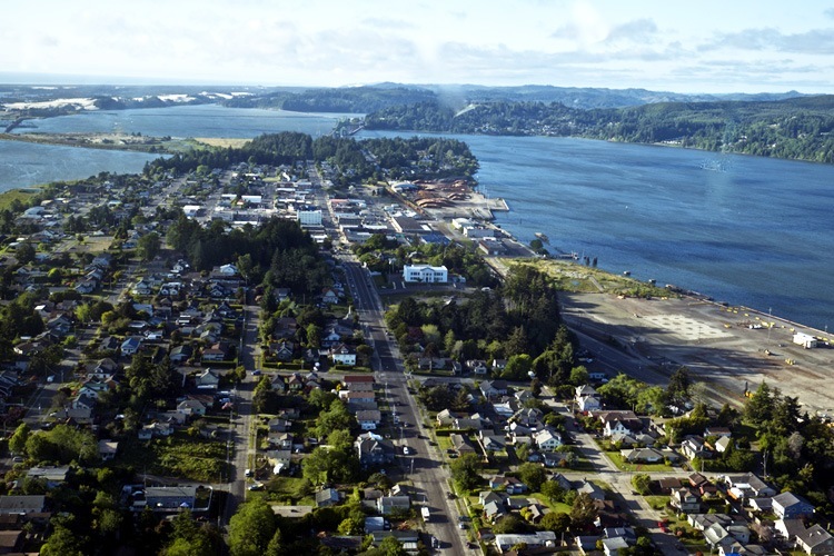 Photo: Aerial of North Bend, looking north. Credit: Coos Bay Net 